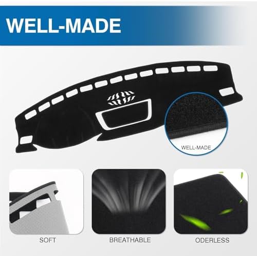 KUST Black Dash Cover for VW Atlas/Atlas Cross Sport 2018-2023 Dashboard Cover - Image 4
