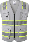 JKSafety Safety Vest for Men Women Reflective Hi Vis JK901 Grey 5XL by JKSafety