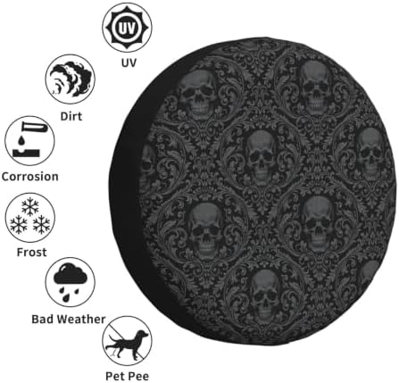 Skull Spare Tire Cover Waterproof Wheel Cover 16 Inch Universal Fit - Image 6