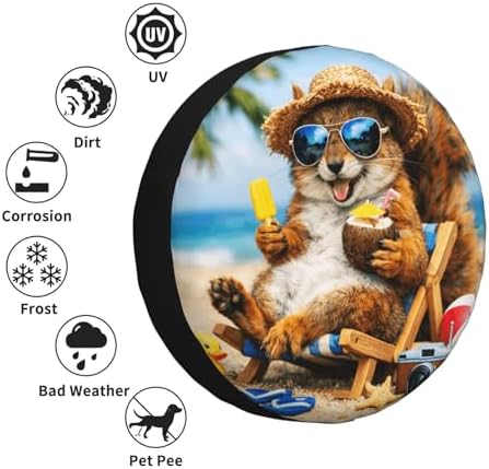 Squirrel Spare Tire Cover Weatherproof Wheel Protectors Universal Wheel Covers - Image 5