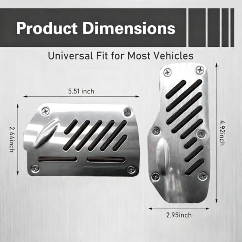 2 PCS Car Foot Pedal Pads, Alloy Anti-slip Brake & Accelerator Cover, Automatic - Image 2