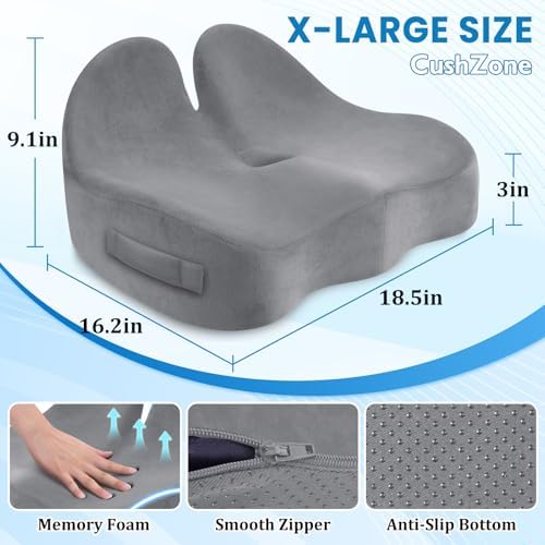 CushZone Extra Large Seat Cushion, Sciatica Support - Image 2