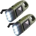 2Pcs Hand Crank Solar Powered Flashlight, Emergency Rechargeable by Unknown