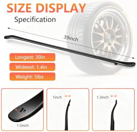 Tire Bars for Semi Tires, Heavy Duty tire Iron for tire Tools for Changing Tires - Image 2