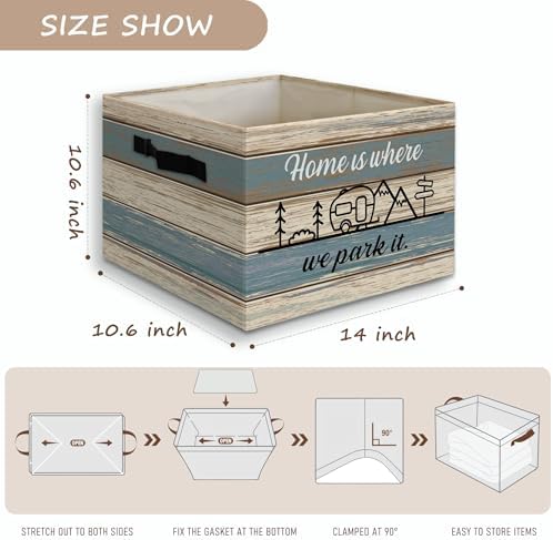 Rustic Camping Farmhouse Foldable Storage Bins Box - Image 7
