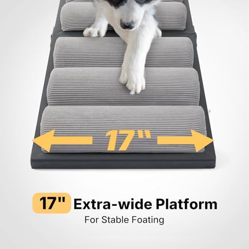 Veehoo Foldable Dog Ramp for Bed Couch Large Dogs, Adjustable 17-23'' High - Image 5
