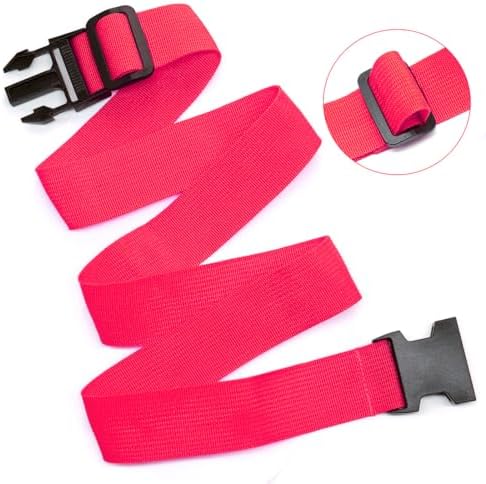 Luggage Straps Travel Belt Multiple Suitcases Connector, 2 Pack Hot Pink - Image 2