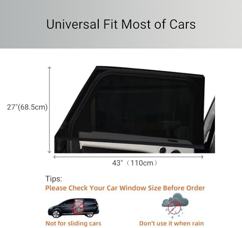 2 Pack Car Camping Window Shades Screen Mesh 27"x43" - Image 3