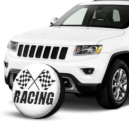 Checkered Racing Race Flag Weatherproof Spare Tire Cover - Image 2