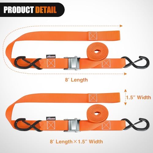 Nilight Motorcycle Tie Down Straps 1.5”×8’ - Image 2