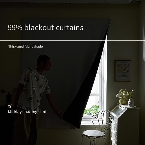 AJAZZ 100% Blackout Stick Curtain Portable Black Out Curtains Adhesive Curtains - Image 6