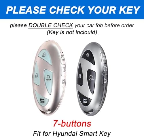 7 Buttons Compatible with Hyundai Key Fob Cover Accessories, Fits - Image 2