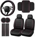 NBTEPEM 10 PCS Leather Car Seat Covers Front Seats Set, 14.5”-15'' Sporty by NBTEPEM