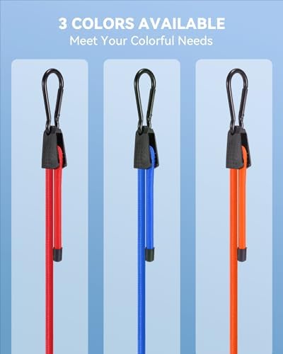 Lucky Straps 60" Blue Adjustable Carabiner Bungee Cords - Image 5