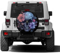 Delerain Spare Tire Cover with Backup Camera Hole Skull with Pastel Flowers by Delerain