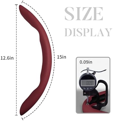 Car Steering Wheel Cover Leather 14.5-15 in Universal 3Pcs Set Wine Red - Image 5