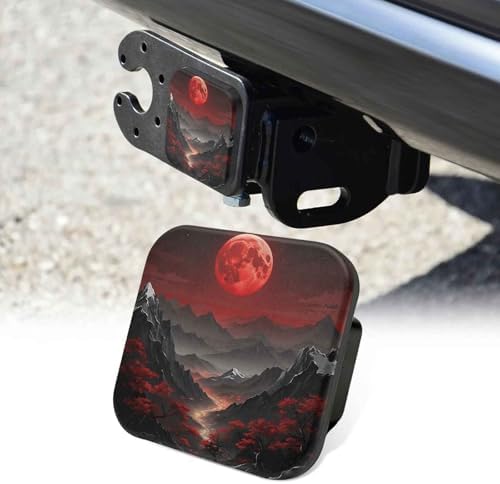 2 Inch Red Moon Mountain Trailer Hitch Cover Rubber Receiver Tube Plug Cap by Unknown