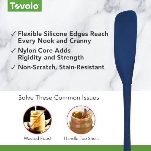 Tovolo Silicone Jar Spatula Long Handled Rubber Scraping Scooping Tool - Image 4