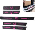5 PCS Car Door Sill Guard Stickers, Carbon Fiber Heart Pattern Car Door Sill by Unknown