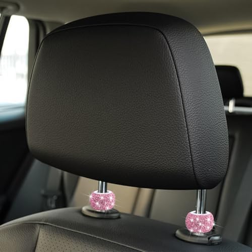 4PCS Bling Car Headrest Collars, Crystal Rhinestone Vehicle Head Rest Collars - Image 4