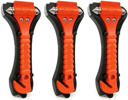 BFXM Car Window Breaker Hammer and Seat Belt Cutter 2-in-1, 3 Packs by BFXM