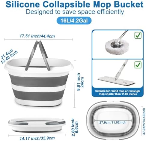 Collapsible Mop Bucket with Handle - Image 2