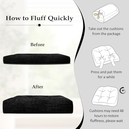 downluxe Chair Cushions for Dining Chairs 2 Pack, Tufted Indoor Chair Pads - Image 6