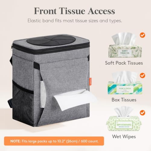 Lifewit Car Trash Can with Lid, Garbage Bag Hanging, Trash Bin, 3 Gallon - Image 4