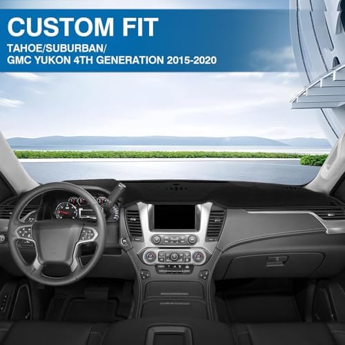 KUST Black Dash Cover for 2015-2020 Chevrolet Chevy Tahoe/Suburban/GMC Yukon - Image 3