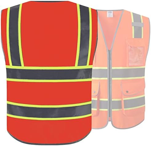 JKSafety Safety Vest for Men Women Reflective Hi Vis JK901 Orange L - Image 2