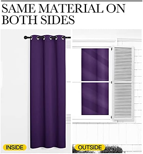 NICETOWN Purple Blackout Curtains 96 inches Long, Niose Reducing and Thermal - Image 6