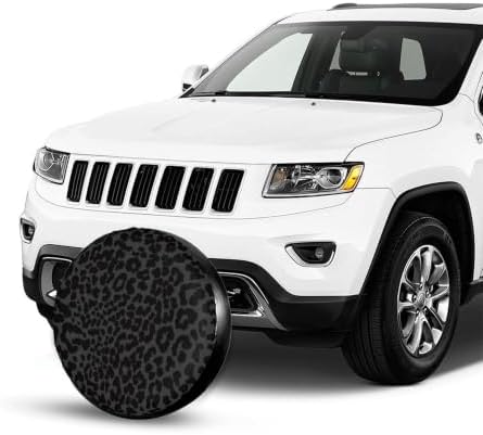 16 Inch Black Leopard Print PVC Leather Spare Tire Cover - Image 4