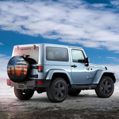 Spare Tire Cover American Flag Waterproof Dust-Proof Universal 15 Inch Wheel - Image 6