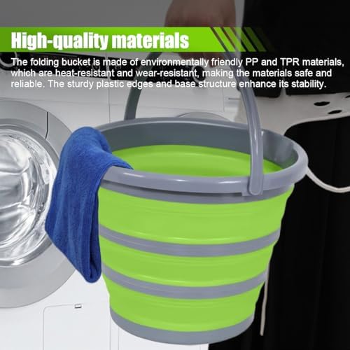 Collapsible Bucket with 3-in-1 Car Wash Mitt, Coral Velvet & Chenille Wash Mitt - Image 4
