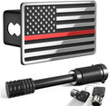 Heavy American Flag Metal Trailer Hitch Cover by TOEASYTY
