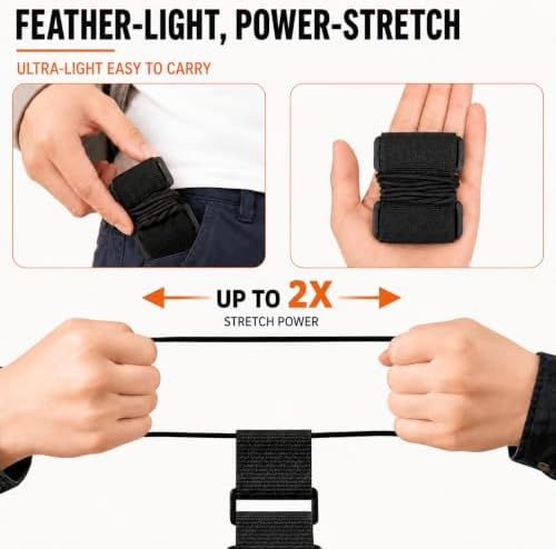 Luggage Straps for Suitcases, 2 Pack Black Adjustable Elastic Double-Loop - Image 4