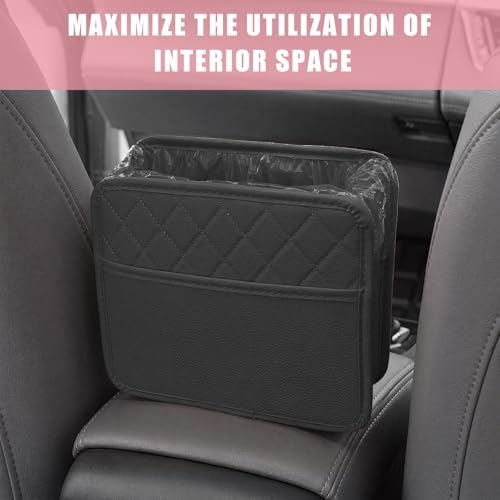 2 PCS Car Seat Back Organizer, Durable Leather Trash Bag Hanging Backseat - Image 5
