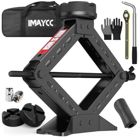 Portable Car Jack Kit 3 Ton, Heavy Duty Scissor Jack by IMAYCC