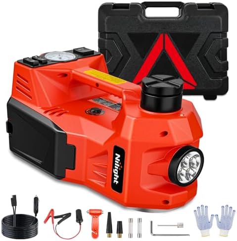 Nilight Electric Car Jack 5 Ton 12V Hydraulic Floor Jacks w Pump LED Light by Nilight