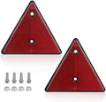 2 Pack Triangle Safety Reflectors Red Trailer Screw Mount by YinaolanAutomotiveParts