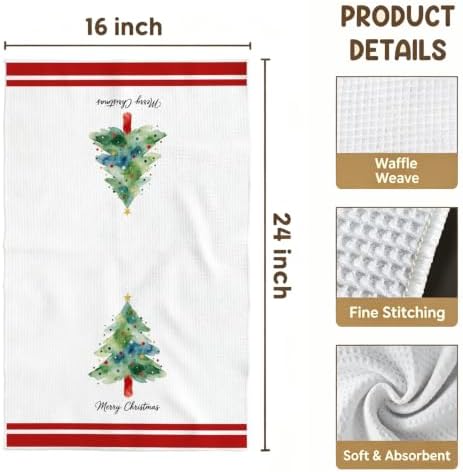 Merry Christmas Kitchen Towel, Christmas Tree Decor Dish Towel - Image 4
