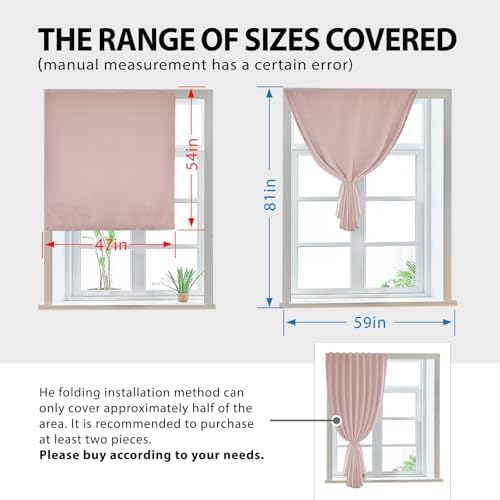Autohesion Curtains for Windows, Bedroom Blackout Curtains for - Image 3