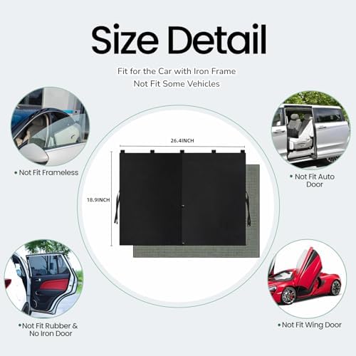 2Pack Car Side Window Curtain Sun Shade, Car Window Shade, Double Layer Sun - Image 2