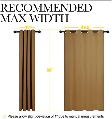 NICETOWN Sleek Blackout Curtains, 2 Panels, W55 x L68-inch - Image 7