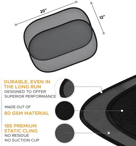 EcoNour Car Window Shades for Baby | Side Window Shades for Kids - Image 3