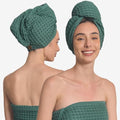Luxury Organic Japanese Cotton Hair Drying Waffle Towel Wrap by KOSMU