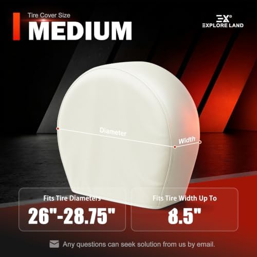 Explore Land Tire Covers 2 Pack Fit Tire Diameters 26-28.75 inch, Off White - Image 6