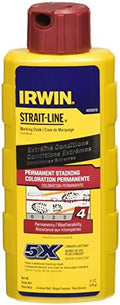 IRWIN Tools STRAIT-LINE Permanent Staining Marking Chalk, Crimson Red, 6 oz by IRWIN