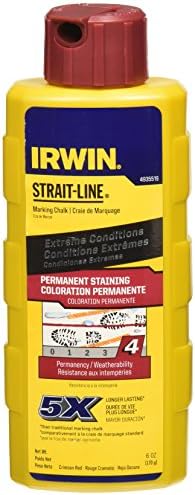 IRWIN Tools STRAIT-LINE Permanent Staining Marking Chalk, Crimson Red, 6 oz by IRWIN
