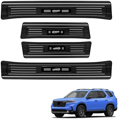 4PCS Door Sill Protector for Honda 2023-2025 2026 Pilot Accessories Black - Image 7